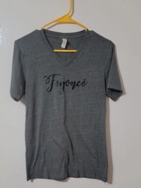 Bella Canvas Gray V‑Neck Graphic Shirt - Gray
